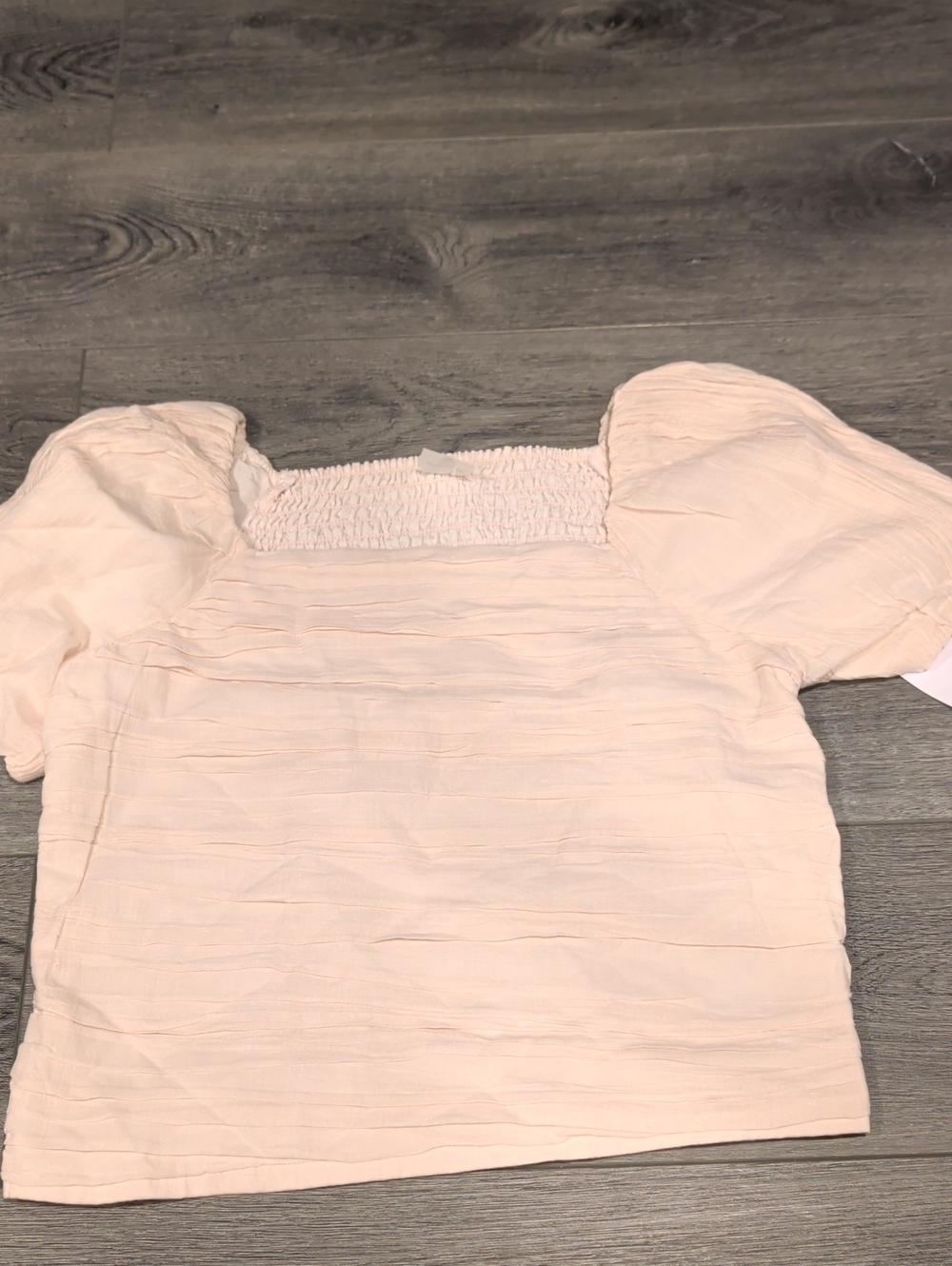 abercrombie kids Cream Puff-Sleeve Smocked Square-Neck Top